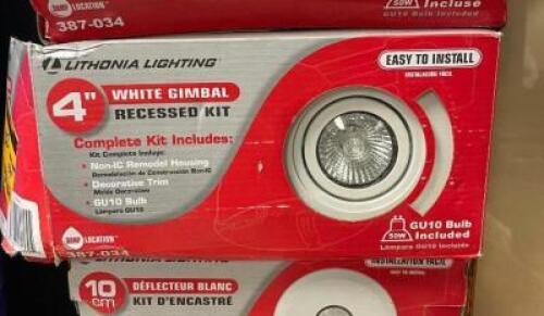 4" WHITE GIMBAL RECESSED LIGHT KIT (5 PACK)