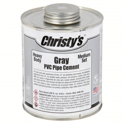 (4) GRAY MED. BODY PVC PIPE CEMENT