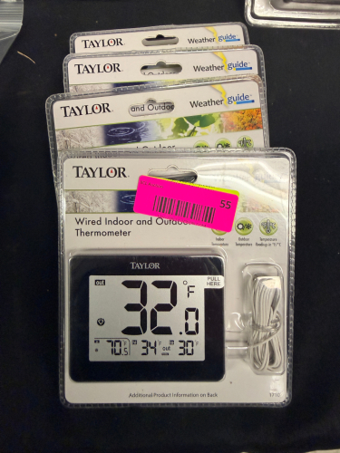 (4) TAYLOR WIRED INDOOR / OUTDOOR THERMOMETERS