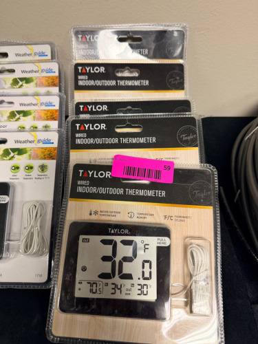 (4) TAYLOR WIRED INDOOR / OUTDOOR THERMOMETERS