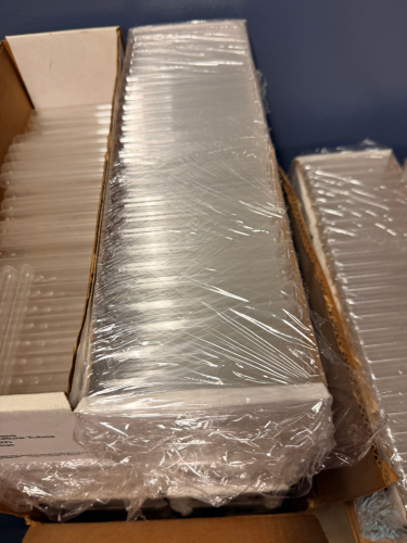 LOT OF PYREX BOROSILICATE GLASS DISPOSABLE CULTURE TUBES. NEW OLD STOCK LABORATORY CULTURE TUBES IN ORIGINAL SHELF PACKAGING, SOLD AS ONE BULK LOT.