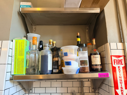 (2) 24" X 12" STAINLESS ALL SHELVES.
