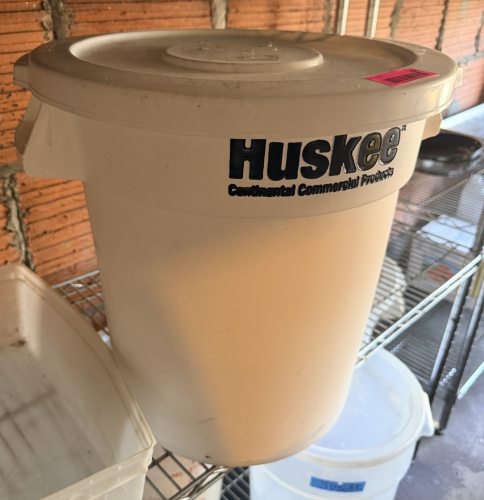 (2) 10 GALLON PLASTIC INGREDIENTS BINS W/ LIDS