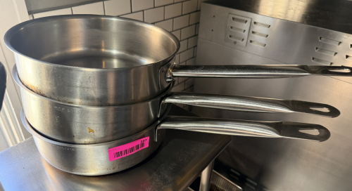 (3) 10" STAINLESS INDUCTION SKILLETS