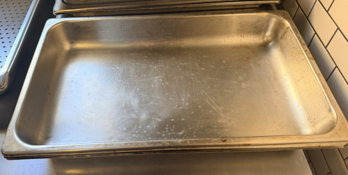 (3) FULL SIZE STAINLESS INSERTS
