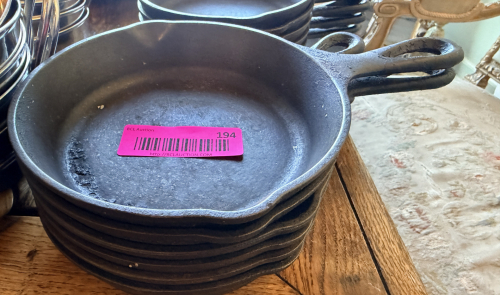 (12) 6" CAST IRON SKILLETS.