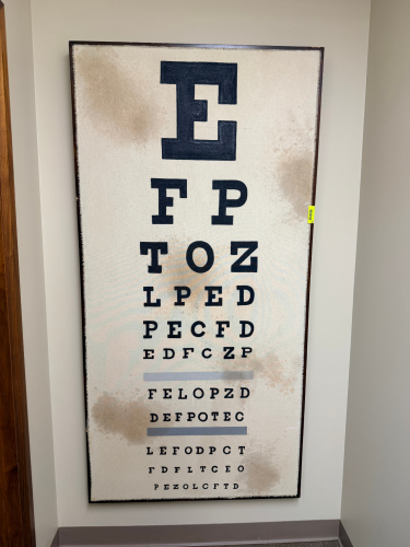 72" X 24" FRAMED CANVAS PRINT OF EYE CHART.