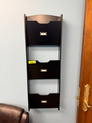 WALL MOUNTED THREE GROUP COMPOSITE FILE HOLDER.