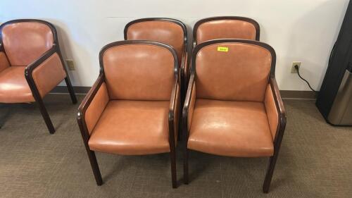 (4) WOODEN FRAMED CHAIRS