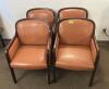 (4) WOODEN FRAMED CHAIRS