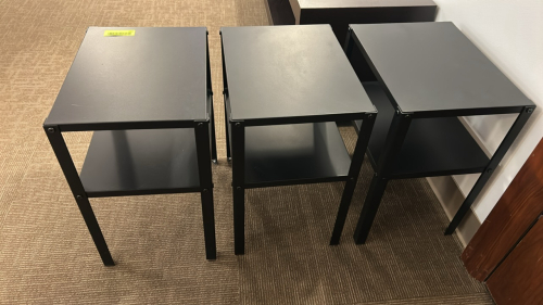 (3) BLACK SIDE TABLES