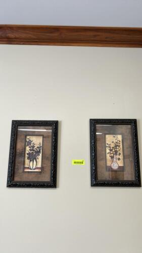 (2) FRAMED DECRETIVE FLORAL PRINTS