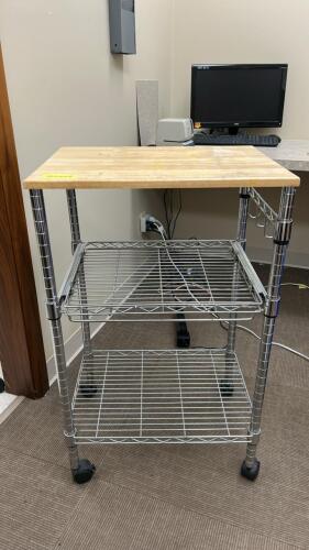 (1) 3 TIER ROLLING CART
