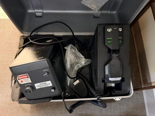 GISH MICROYAG LASER SYSTEM WITH CONTROL CONSOLE, FOOT PEDAL, HANDPIECE, AND HARD TRANSPORT CASE WITH FOAM INSERTS