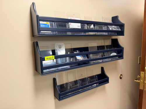 (3) PLASTIC FLOATING WALL SHELVES / ORGANIZERS.