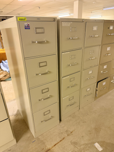 (3) FOUR DRAWER METAL FILE CABINETS