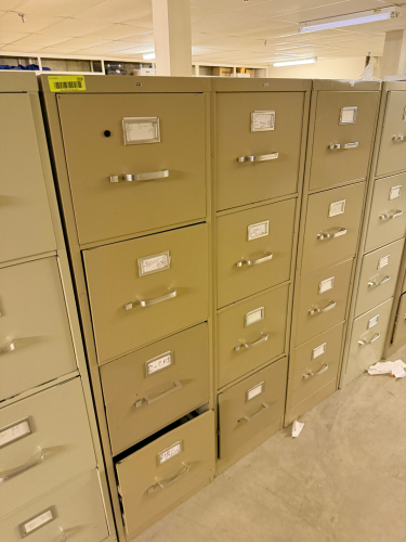 (3) FOUR DRAWER METAL FILE CABINETS