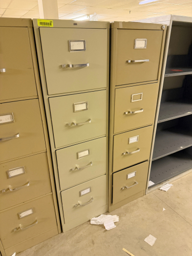 (2) FOUR DRAWER METAL FILE CABINETS