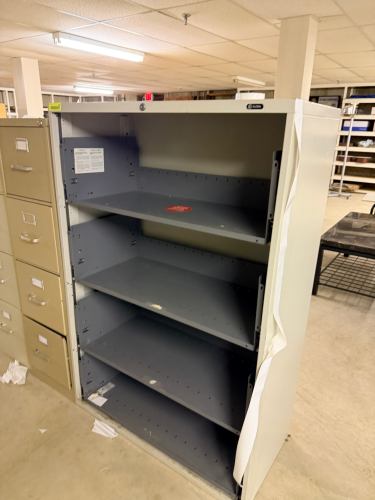 FOUR DRAWER LATERAL FILE CABINET ( MISSING DOORS )