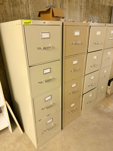 (3) FOUR DRAWER METAL FILE CABINETS