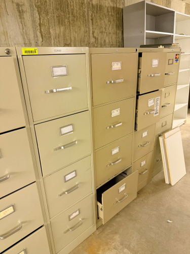 (4) FOUR DRAWER METAL FILE CABINETS