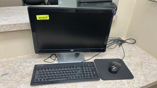 (1) HP MONITOR WITH KEYBOARD AND MOUSE