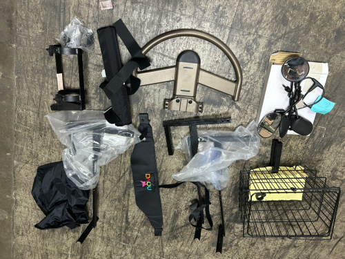 (1) LOT OF MISC SCOOTER PARTS AND BED RAIL