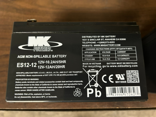 (2) BATTERIES APPLICABLE WITH MOBILITY SCOOTERS