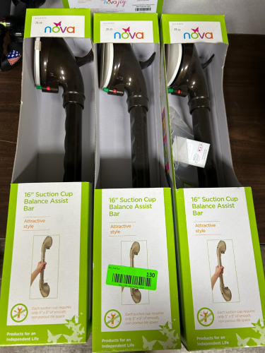 (3) NOVA 16 INCH SUCTION CUP BALANCE ASSIST BARS