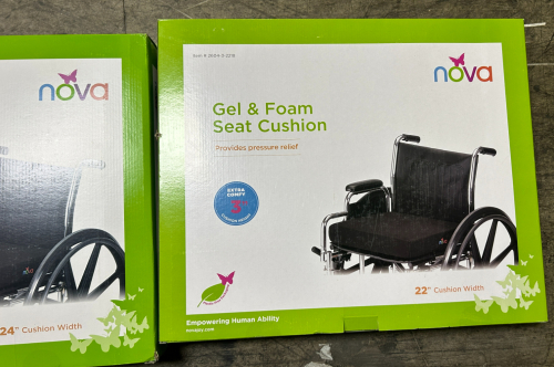 (2) NOVA GEL AND FOAM SEAT CUSHIONS