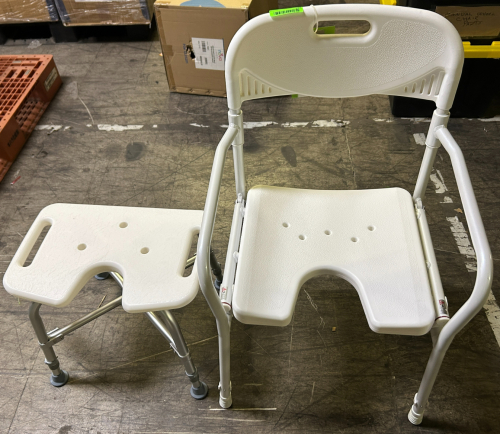(1) SHOWER CHAIR AND (1) SHOWER BENCH