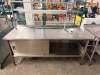 60" X 30" ALL STAINLESS TABLE W/ RISER 48" HEAT LAMP.