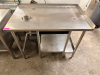 48" X 30" ALL STAINLESS TABLE W/ 1" SIDE AND BACK SPLASH. - 2