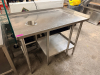 48" X 30" ALL STAINLESS TABLE W/ 1" SIDE AND BACK SPLASH. - 3