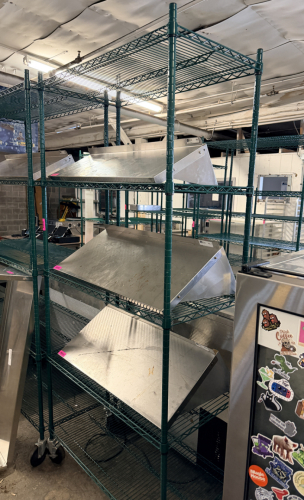 48" X 24" FOUR TIER POLY COATED SHELF ( ON CASTERS )