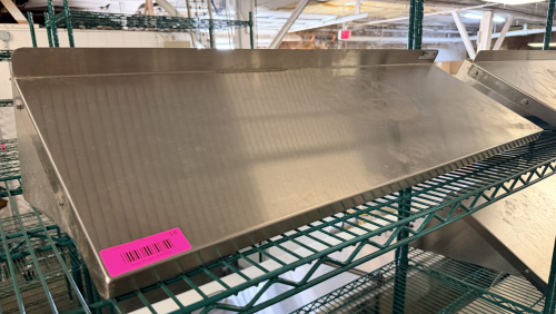 JOHN BOOS 36" STAINLESS WALL SHELF W/ BRACKETS.