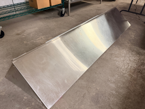 JOHN BOOS 72" STAINLESS WALL SHELF W/ BRACKETS.