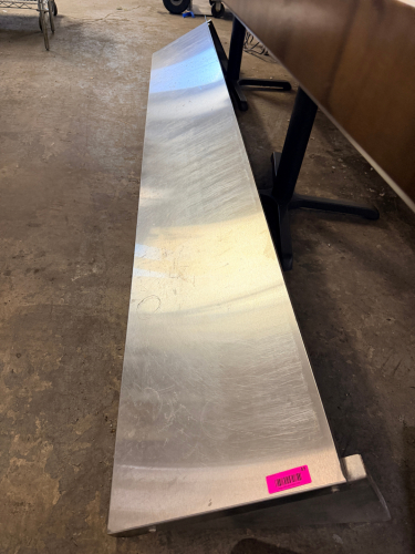 JOHN BOOS 90" STAINLESS WALL SHELF W/ BRACKETS.