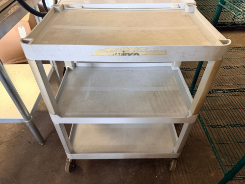THREE TIER PLASTIC UTILITY CART.