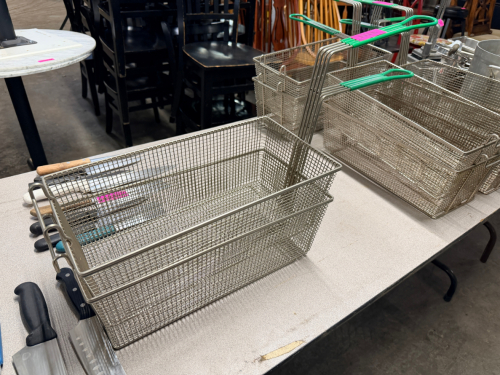 (2) WIRE DEEP FRY BASKETS FOR 75 LB. FRYER.