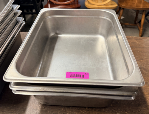 (3) HALF SIZE STAINLESS INSERTS