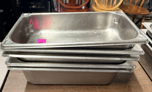(5) 1/3 SIZE STAINLESS INSERTS
