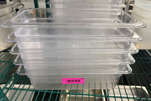 (5) 1/3 SIZE PLASTIC INSERTS