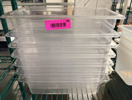 (6) 1/3 SIZE PLASTIC INSERTS