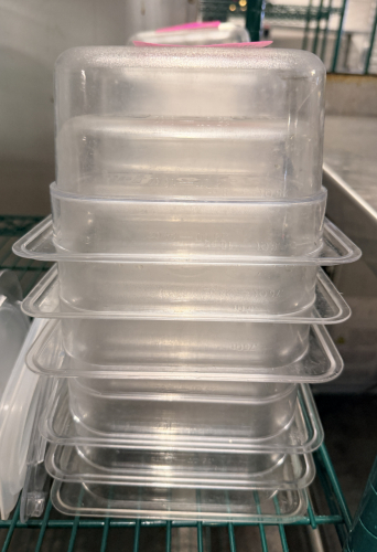 (12) 1/9 SIZE PLASTIC INSERTS - NO LIDS