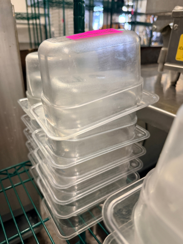 (12) 1/9 SIZE PLASTIC INSERTS - NO LIDS