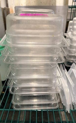 (12) 1/9 SIZE PLASTIC INSERTS - NO LIDS