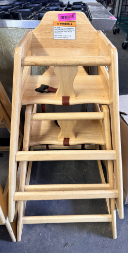 (2) WOODEN HIGH CHAIRS.