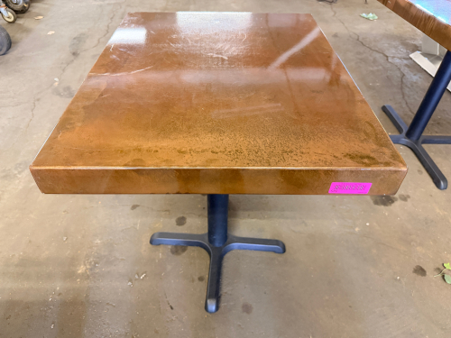 30" X 24" WOOD TOP TABLE W/ BASE.