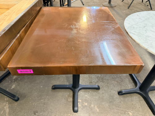 30" X 24" WOOD TOP TABLE W/ BASE.